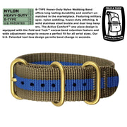 #16304 A-2A Golden Field™ - White dial, Coyote w/ Blue Pro-Stripe™ Nylon Band