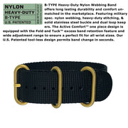 #16302 A-2A Golden Field - Black w/ Black Gold Line™ Nylon Band, Original MSRP $165