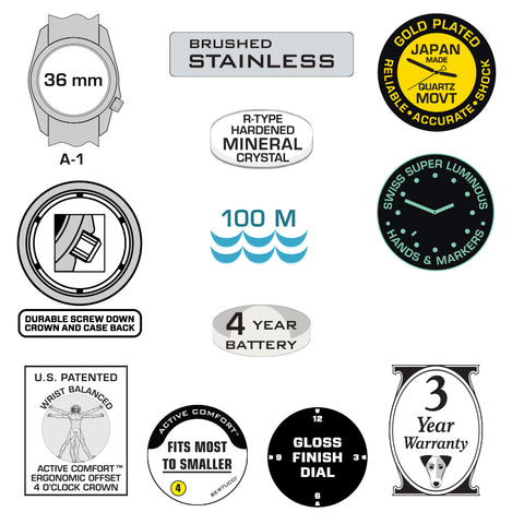 #10004 A-1S Field™ - Black Dial, Black Nylon Band