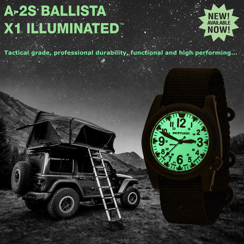 #11123 A-2S Ballista X1 Illuminated, X1 Swiss Super Luminous Dial w/ Defender Olive Nylon Band
