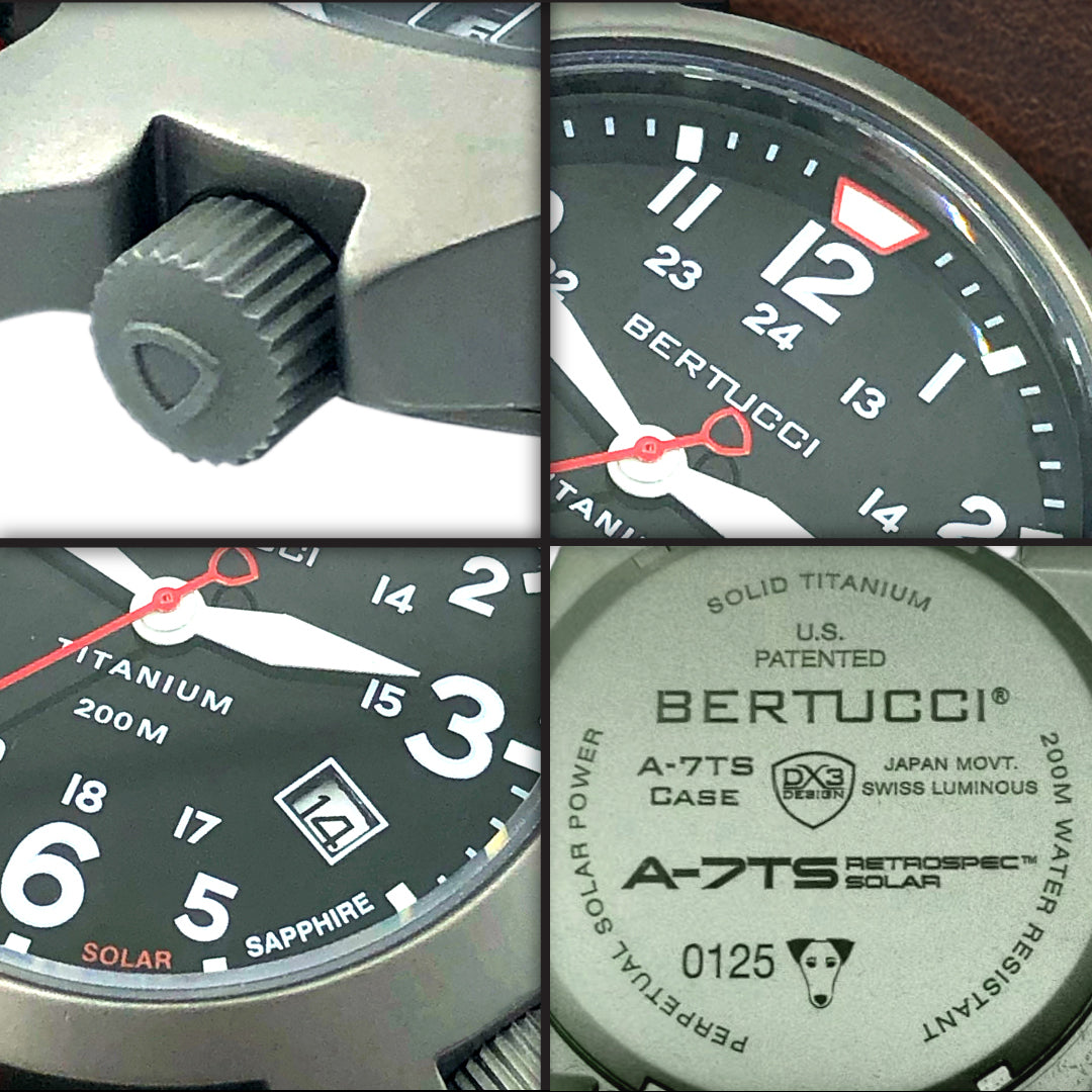 12903 A-7TS RETROSPEC™ SOLAR Black Dial, Alpina Brown Duraform