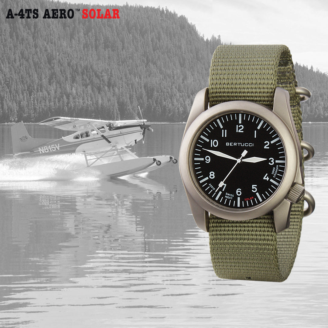 13900 A-4TS AERO™ Solar - Black dial, Black Nylon Band