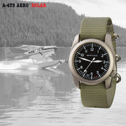 #13903 A-4TS AERO™ Solar - Black dial, Vintage Brown w/ post screw leather