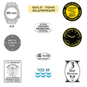 #16304 A-2A Golden Field™ - White dial, Coyote w/ Blue Pro-Stripe™ Nylon Band