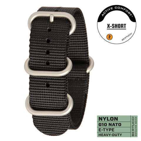 #185NS SHORT - NATO Black w/ matte hardware, 7/8" - 22 mm size for A-2, A-3, A-6, A-7, B-1 & D-3 Cases, Original MSRP $28