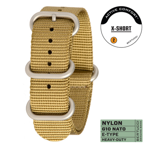 #186NS SHORT - NATO Khaki w/ matte hardware, 7/8" - 22 mm size for A-2, A-3, A-6, A-7, B-1 & D-3 Cases, Original MSRP $28