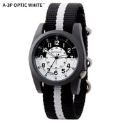 #13393 A-3P Optic White™ Black - Optic White dial, Black w/ Optic White Pro-Stripe™ nylon band