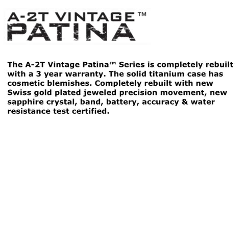 #12027VP A-2T Vintage™ Patina - Black dial w/ Black Nylon band, Completely Rebuilt, Original MSRP: $295