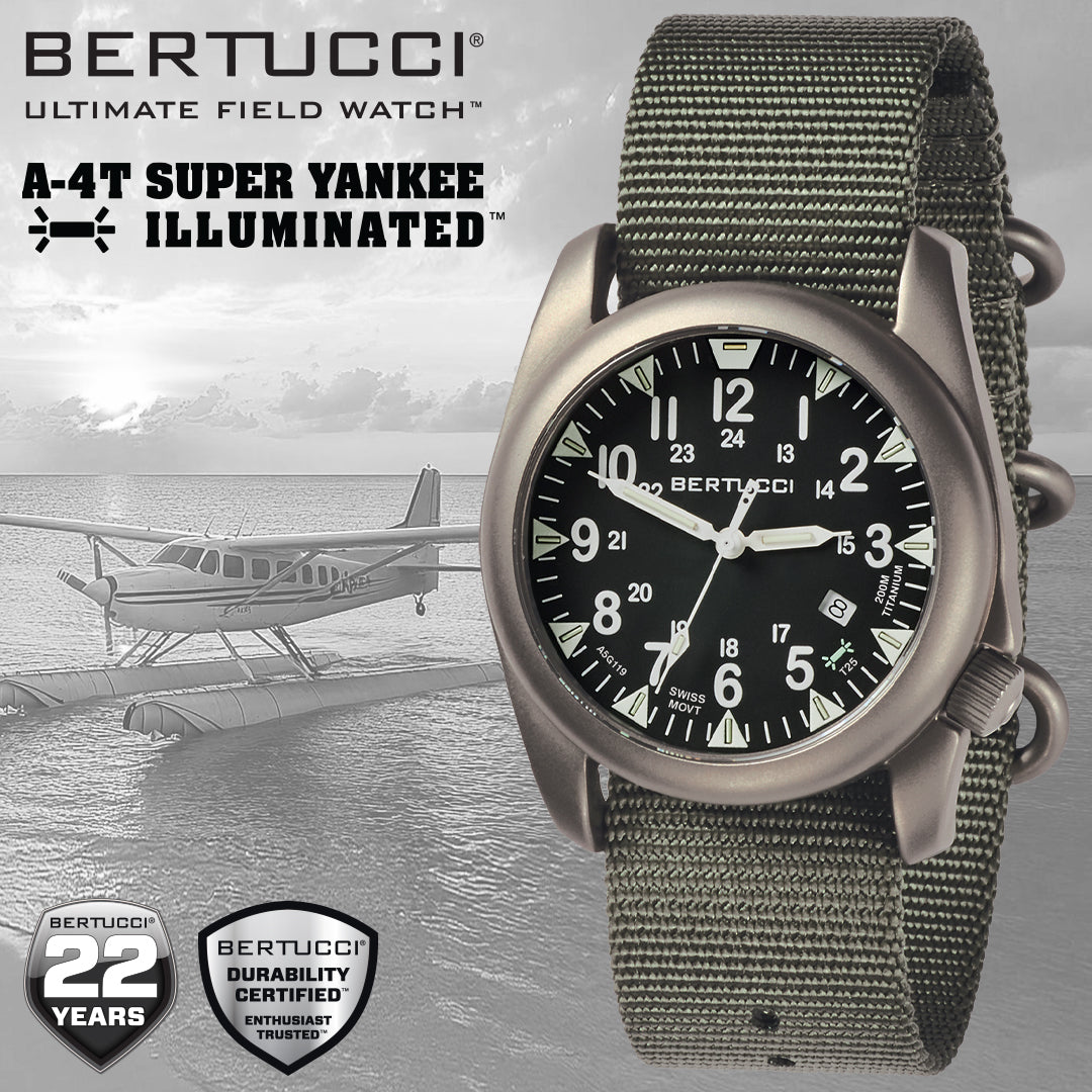 Bertucci A-4T Super Yankee Illuminated Titanium Military Watch