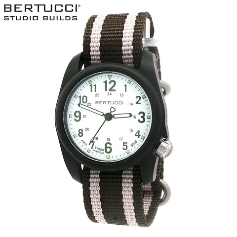 #11049SB2 - DX3® Field™ - White w/ Green dial - Defender Olive™ w/ Caprili Stone™ Nylon Band