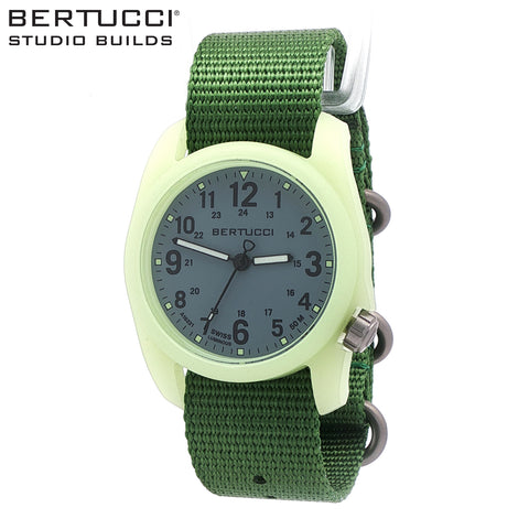 #11108SB1 - DX3® Plus - Vintage Drab™ dial, Glow Case - Jungle Green Nylon Band