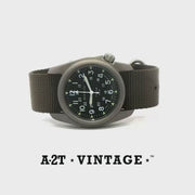#12075 A-2T Vintage - Black Dial, Defender Olive Nylon Band