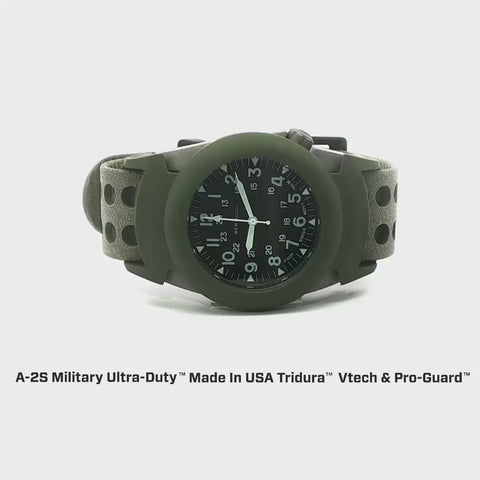 #11515 A-2S Military Ultra-Duty™, Black dial w/ #32V Foliage Vtech Tridura™ band + #301 Foliage Pro-Guard