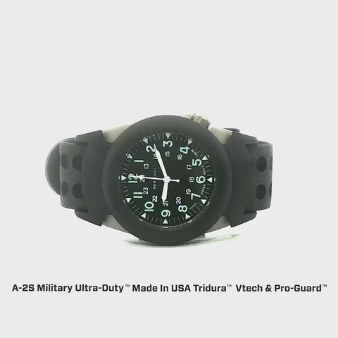 #11516 A-2S Military Ultra-Duty™, Black dial w/ #31V Black Vtech Tridura™ band + #300 Black Pro-Guard