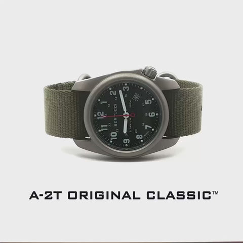 #12122 A-2T Original Classic - Black w/ Forest Nylon Band