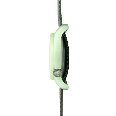 #11028 DX3® Plus™ Glow - White w/ Green Dial, Defender Drab™ w/ Olive Dash Line™ Nylon Band
