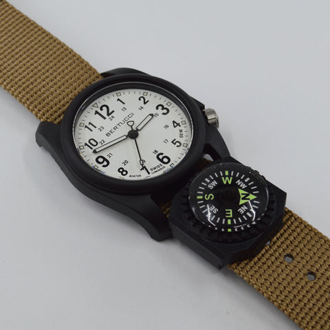 #11104 DX3® Compass™ - Stone Dial, Coyote Nylon Band