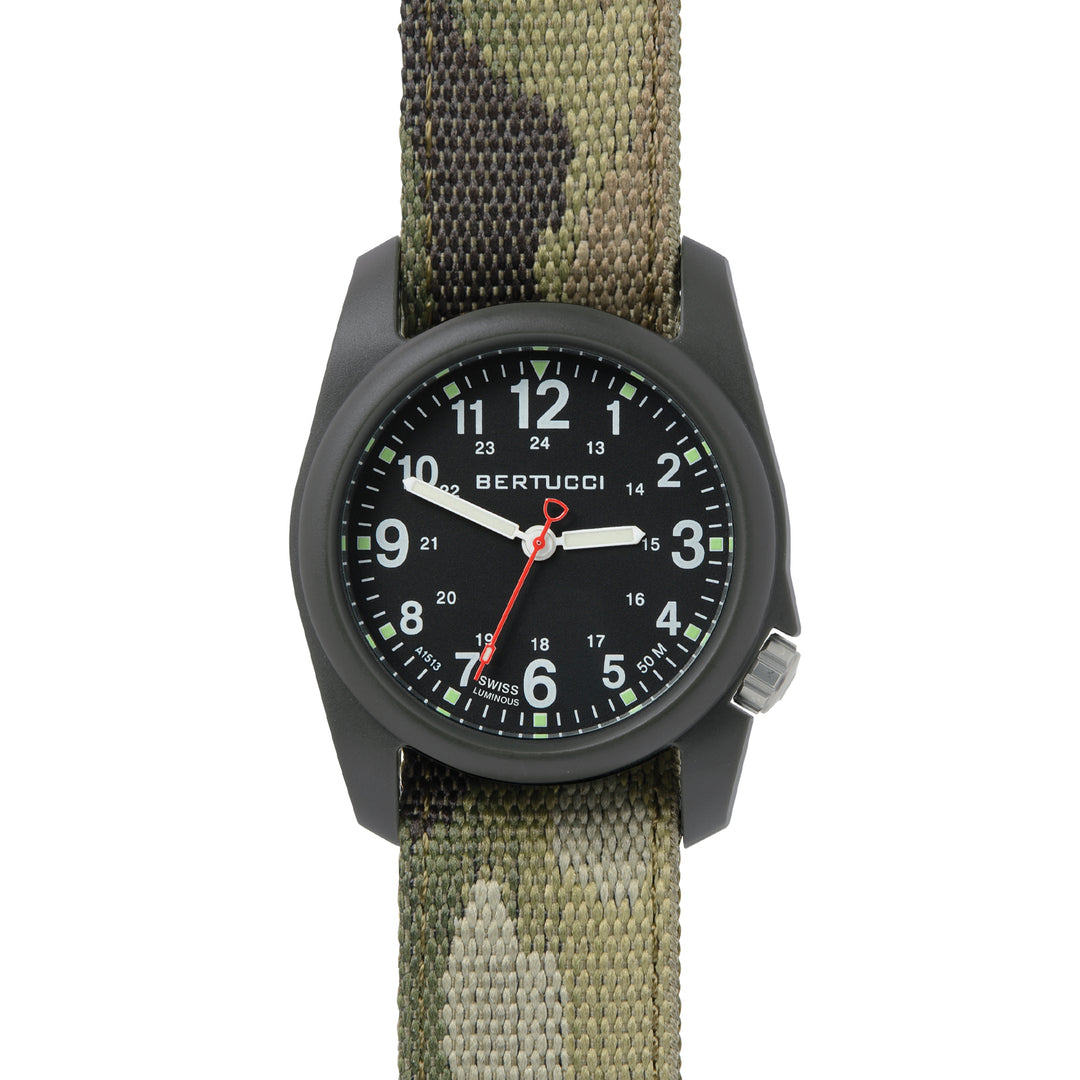 11111 DX3® Camo™ - Black Dial, Multicam C-Type Camo Webbing Band