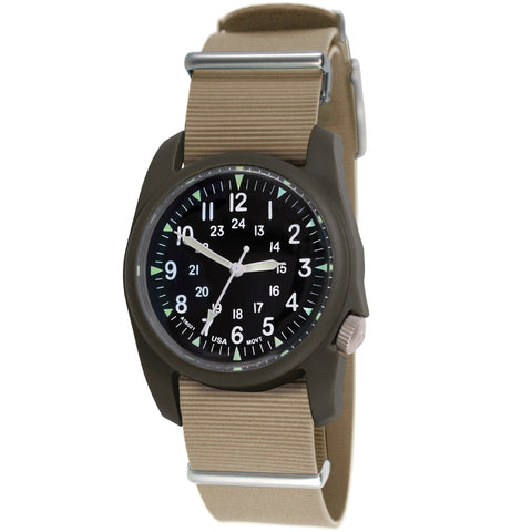 #11603 A-2RA RETROFORM NATO™ - Black Dial, Bertucci Khaki Italian Rubber Band