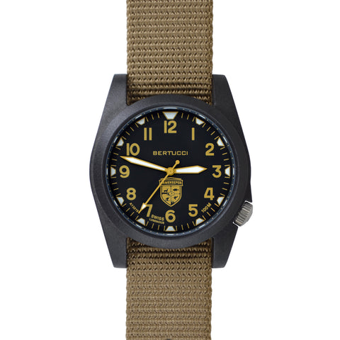 #13370 Gamekeeper - Black w/ Khaki Dial / Black Case w/ Coyote Nylon Band