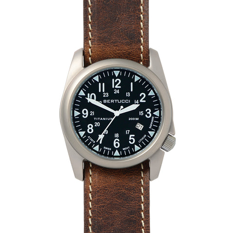 #13479 A-4T Super Yankee - Black w/ Nut Brown Horween® Heritage Leather Band