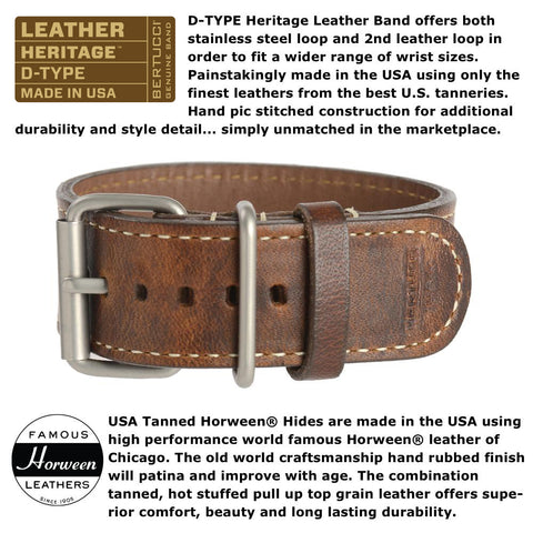 #13482 A-4T Super Yankee Illuminated Black - Nut Brown Horween® Heritage Leather Band
