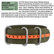 #13369 Gamekeeper - Black Dial / Black Case w/ Defender Olive/Blaze Nylon Band