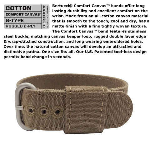 #11089 DX3® Canvas™ - White Dial, Bark Comfort Canvas™ Band
