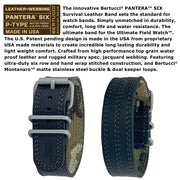 #11506 A-2S Pantera™ Six - Black dial, Obsidian Black w/ Gray Stitch Band